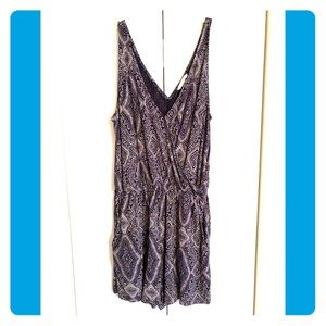 Navy blue and white romper